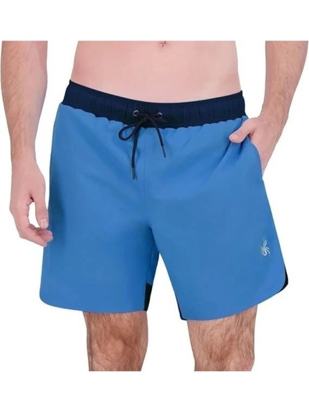Spyder Men's XL Blue Swim Shorts With Elastic Waist & Drawstring M0987